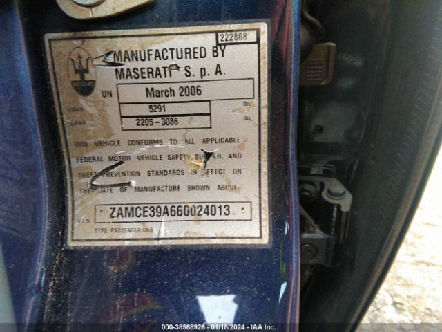 2006 MASERATI QUATTROPORTE ZAMCE39A660024013 Photo 8