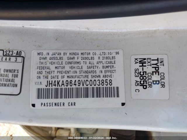 1997 ACURA RL JH4KA9649VC003858 Photo 8