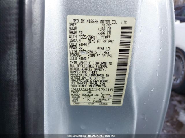 2002 NISSAN FRONTIER 2WD 1N6DD26S42C343418 Photo 8