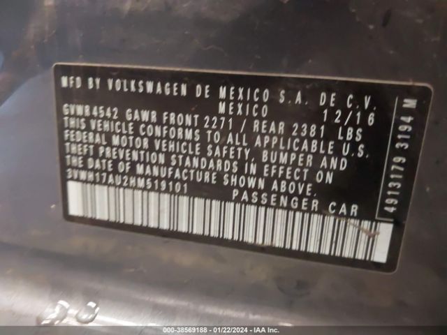 3VWH17AU2HM519101 Volkswagen Golf Alltrack Tsi S/tsi Se/tsi Sel