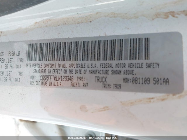 RAM 1500 Big Horn  4x4 5'7 Box 2020 1C6SRFFT0LN123346 Image 9