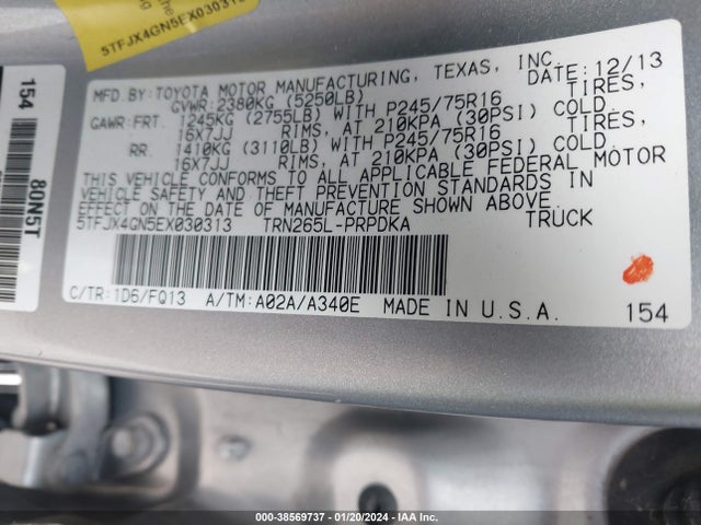 Toyota Tacoma Prerunner 2014 5TFJX4GN5EX030313 Image 9