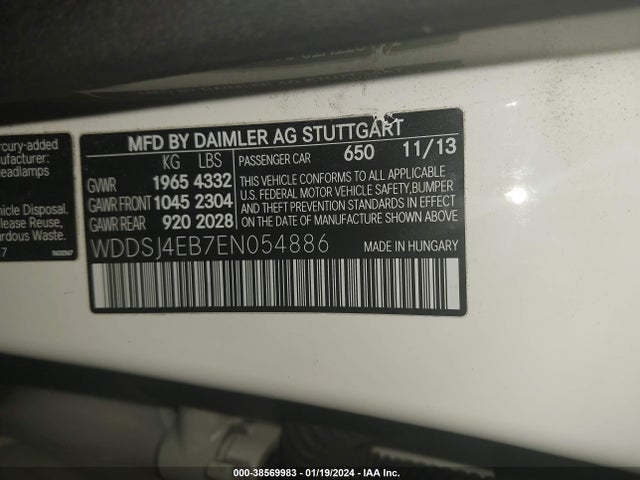 Mercedes-Benz CLA 250 2014 WDDSJ4EB7EN054886 Image 9