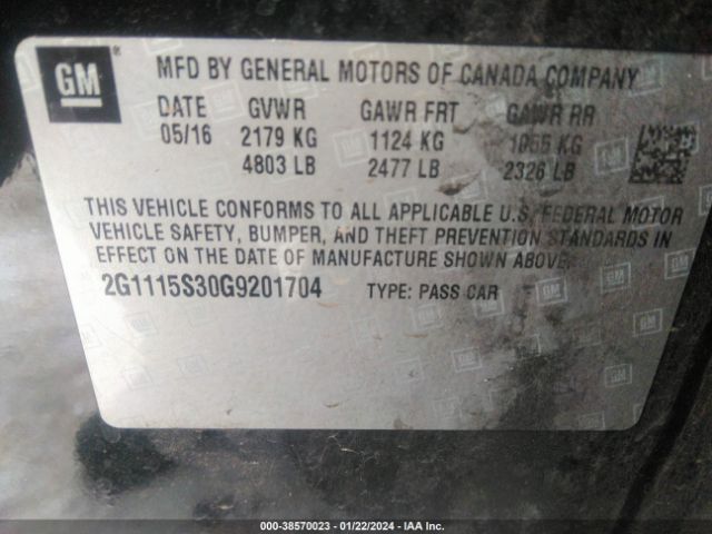 2G1115S30G9201704 Chevrolet Impala 2lt