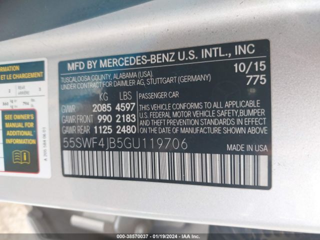55SWF4JB5GU119706 Mercedes-Benz C 300 Luxury/sport