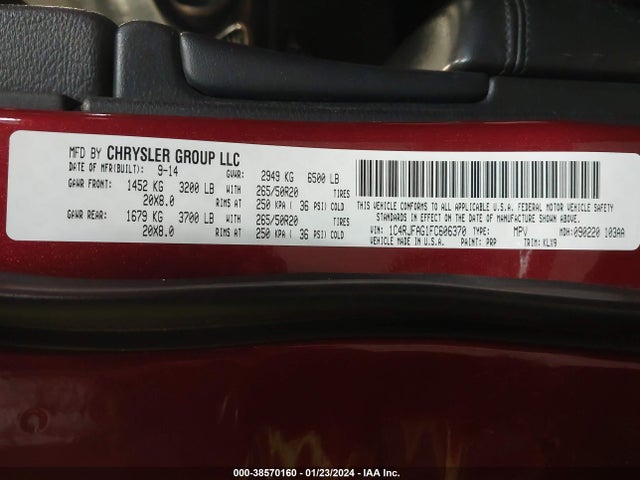 1C4RJFAG1FC606370 Jeep Grand Cherokee Altitude