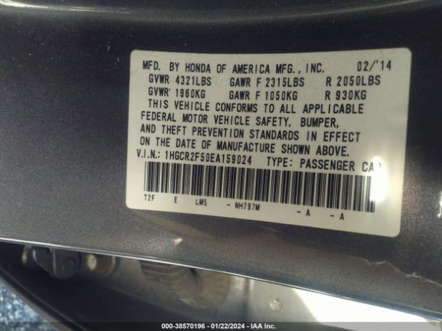 1HGCR2F50EA159024 Honda Accord Sport