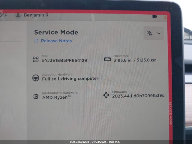 Tesla Model 3 Long Range Dual Motor All-wheel Drive 2023 5YJ3E1EB5PF654129 Image 15