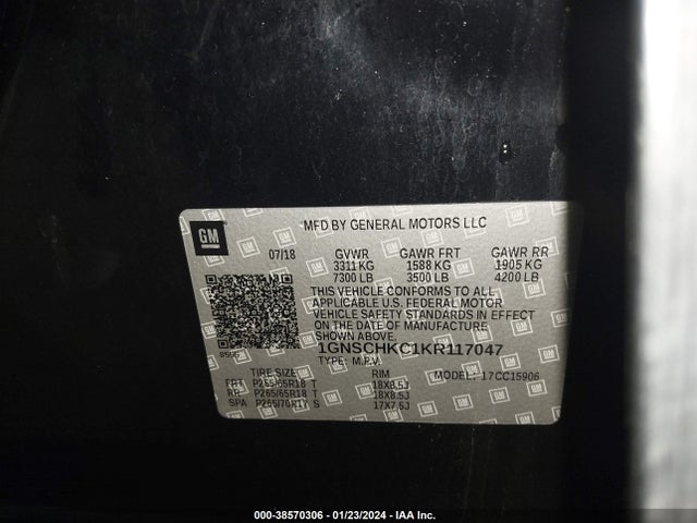 Chevrolet Suburban Lt 2019 1GNSCHKC1KR117047 Image 9