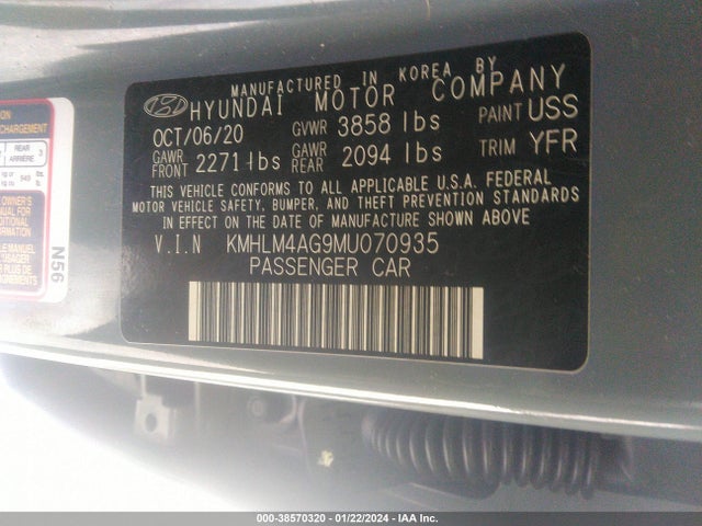 Hyundai ELANTRA SEL 2021 KMHLM4AG9MU070935 Image 9