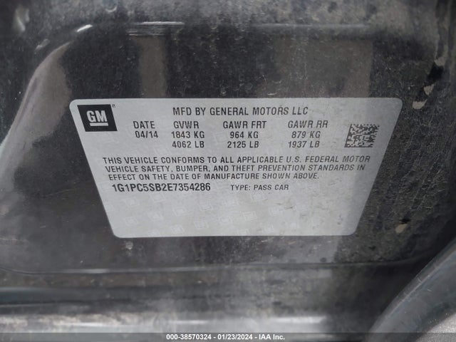 Chevrolet Cruze 1lt Auto 2014 1G1PC5SB2E7354286 Image 9