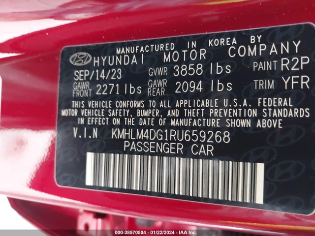 Hyundai ELANTRA SEL 2024 KMHLM4DG1RU659268 Image 9