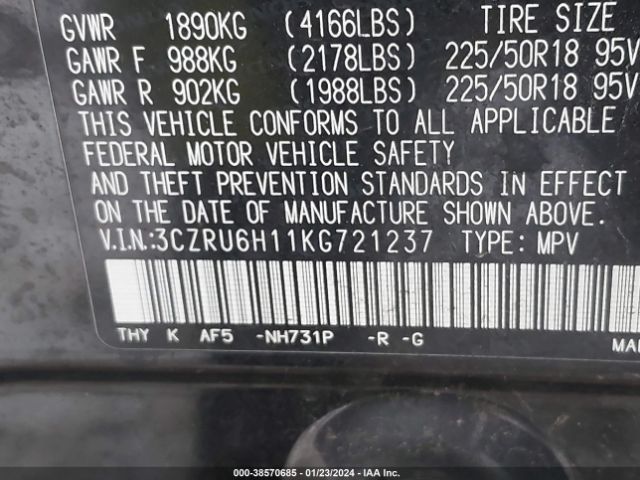 3CZRU6H11KG721237 Honda HR-V SPORT