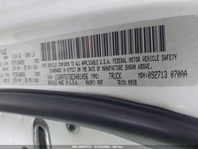 RAM 1500 Big Horn 2014 1C6RR7GT6ES481056 Image 9