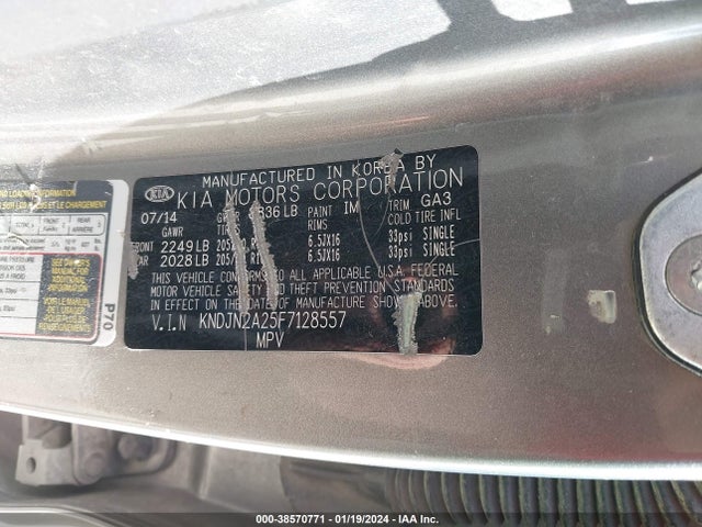 KIA Soul 2015 KNDJN2A25F7128557 Image 9