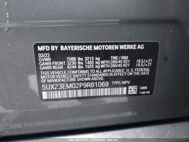 5UX23EM02P9R81069 BMW X7 Xdrive40i