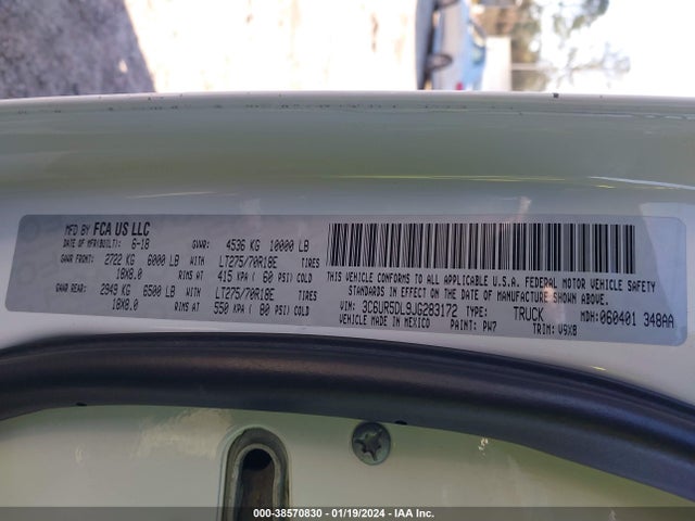 RAM 2500 Slt  4x4 6'4 Box 2018 3C6UR5DL9JG283172 Image 9