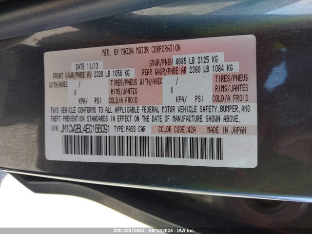 Mazda l5x 2014 JM1CW2BL4E0166091 Image 9