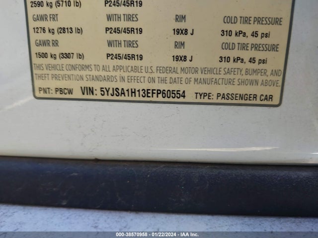 5YJSA1H13EFP60554 Tesla Model S P85