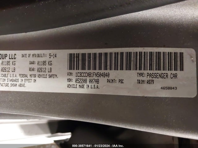 1C3CCCAB1FN504840 Chrysler 200 Limited