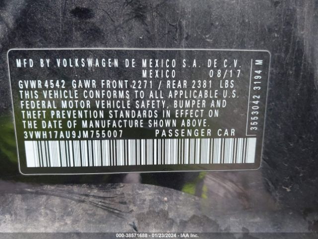 2018 VOLKSWAGEN GOLF ALLTRACK 3VWH17AU9JM755007 Photo 8