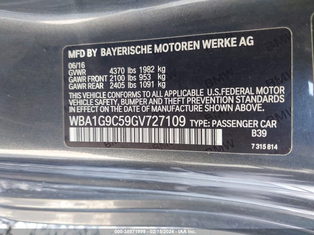 BMW 228i Xdrive 2016 WBA1G9C59GV727109 Image 9