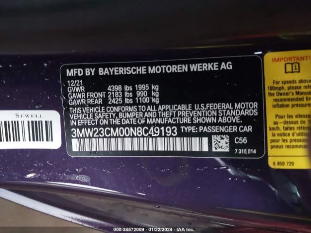 3MW23CM00N8C49193 BMW 230I