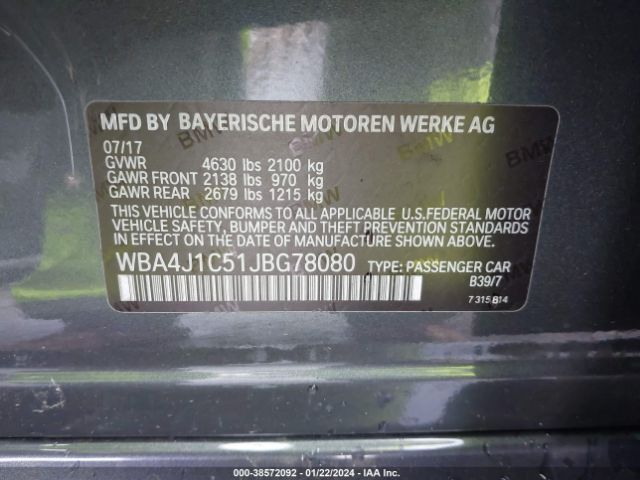 WBA4J1C51JBG78080 BMW 430i Gran Coupe