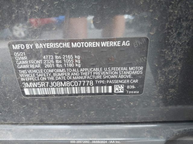 3MW5R7J08M8C07778 BMW 330i Xdrive