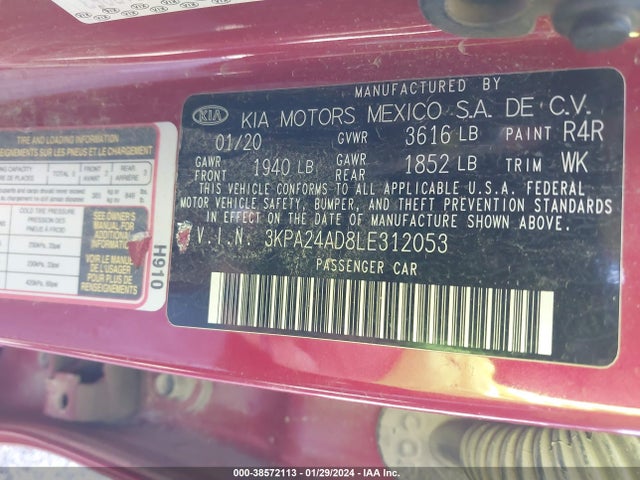KIA RIO S 2020 3KPA24AD8LE312053 Image 9