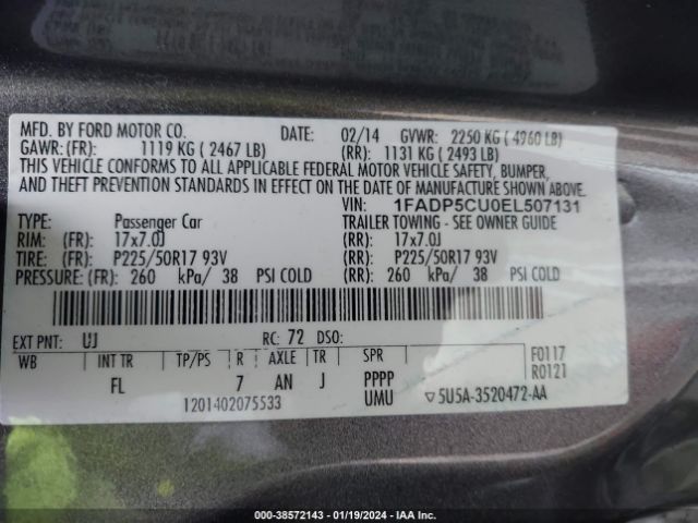 1FADP5CU0EL507131 Ford C-max Energi Sel