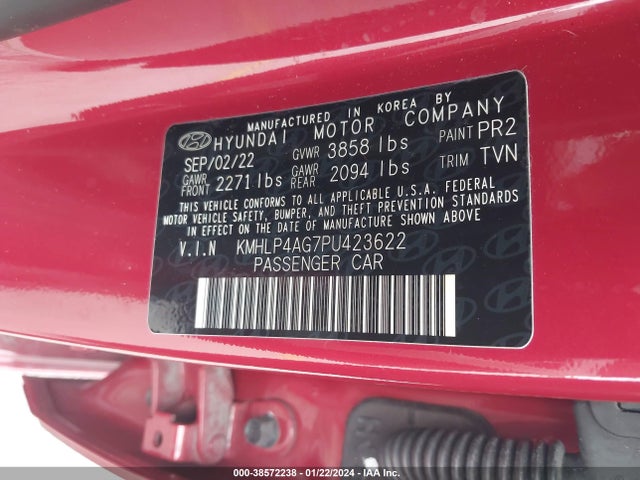 Hyundai Elantra Limited 2023 KMHLP4AG7PU423622 Image 9