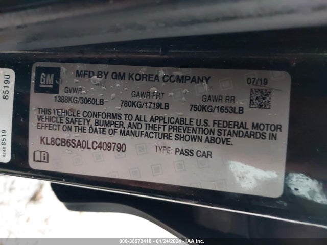 Chevrolet Spark Fwd Ls Automatic 2020 KL8CB6SA0LC409790 Image 9