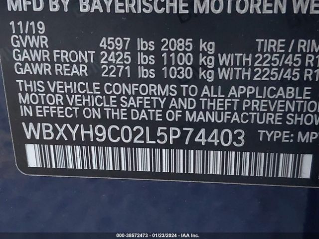 WBXYH9C02L5P74403 BMW X2 Sdrive28i