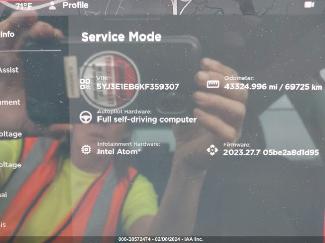 5YJ3E1EB6KF359307 Tesla Model 3 Long Range/performance