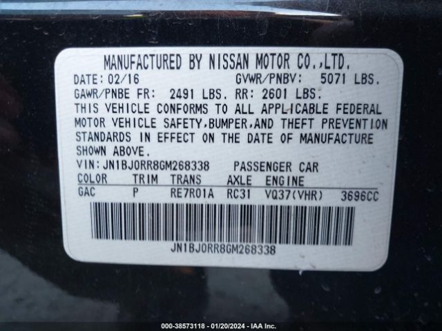 JN1BJ0RR8GM268338 Infiniti QX50