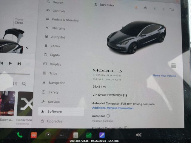 5YJ3E1EB2MF034818 Tesla Model 3 Long Range Dual Motor All-wheel Drive