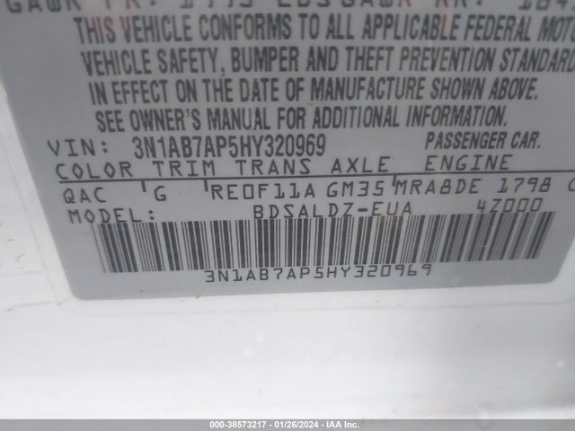 Nissan SENTRA SV 2017 3N1AB7AP5HY320969 Image 9