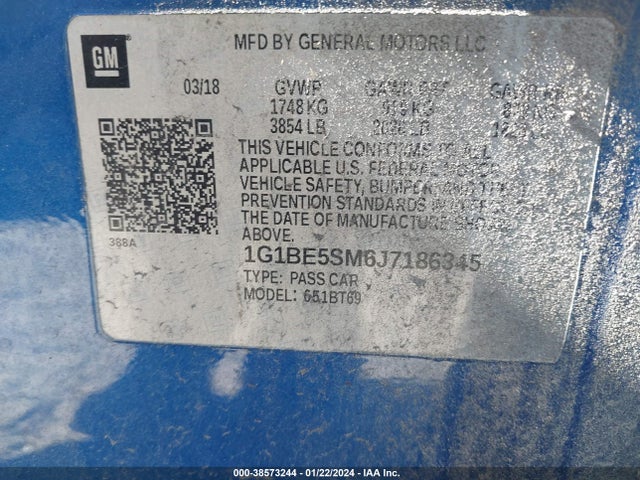 Chevrolet Cruze Lt Auto 2018 1G1BE5SM6J7186345 Image 9