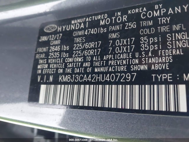 Hyundai TUCSON SE 2017 KM8J3CA42HU407297 Image 9