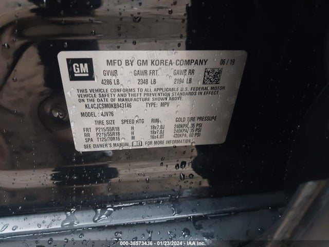 Продажа на аукционе авто 2019 Buick Encore Fwd Essence, vin: KL4CJCSM0KB943146, номер лота: 38573436