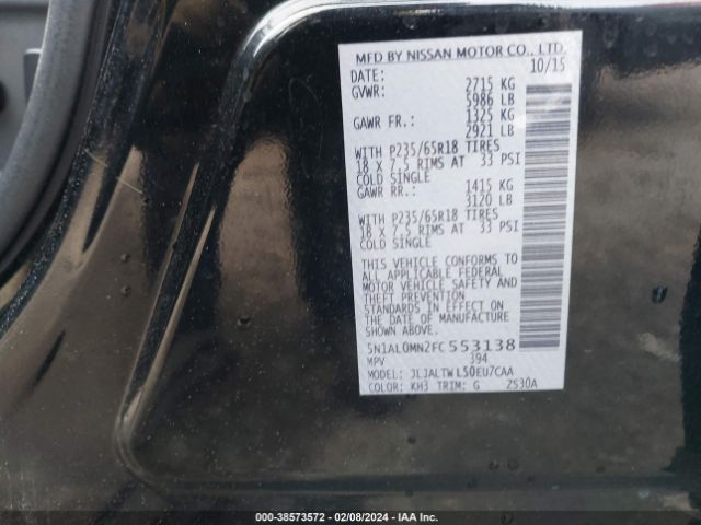 5N1AL0MN2FC553138 Infiniti QX60