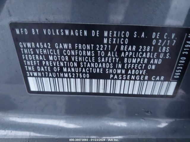 3VWH17AU1HM527500 Volkswagen Golf Alltrack Tsi S/tsi Se/tsi Sel