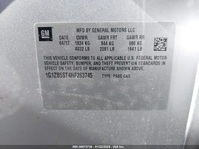 Chevrolet MALIBU LS 2017 1G1ZB5ST4HF263745 Image 9
