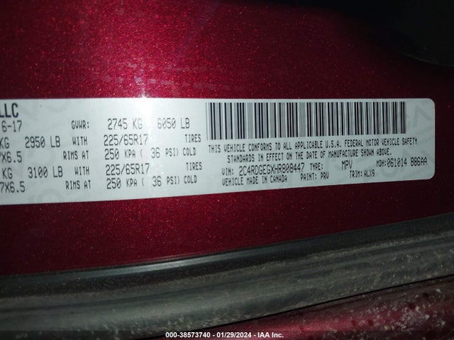 Dodge Grand Caravan Gt 2017 2C4RDGEGXHR808447 Image 9