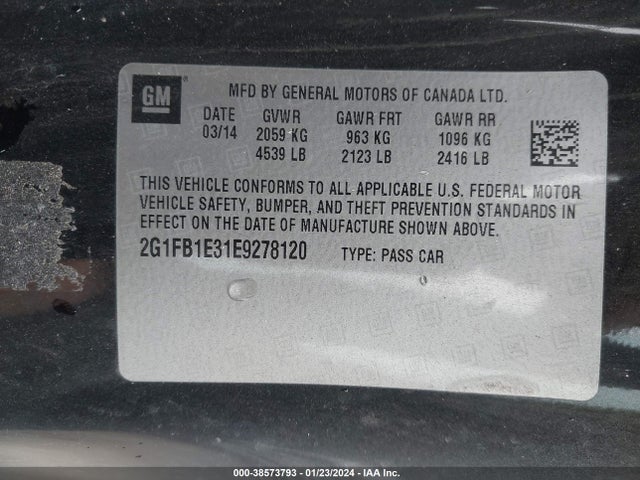 Chevrolet Camaro 1lt 2014 2G1FB1E31E9278120 Image 9