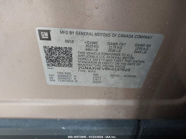 Chevrolet EQUINOX LS 2019 2GNAXHEV9K6143923 Image 9