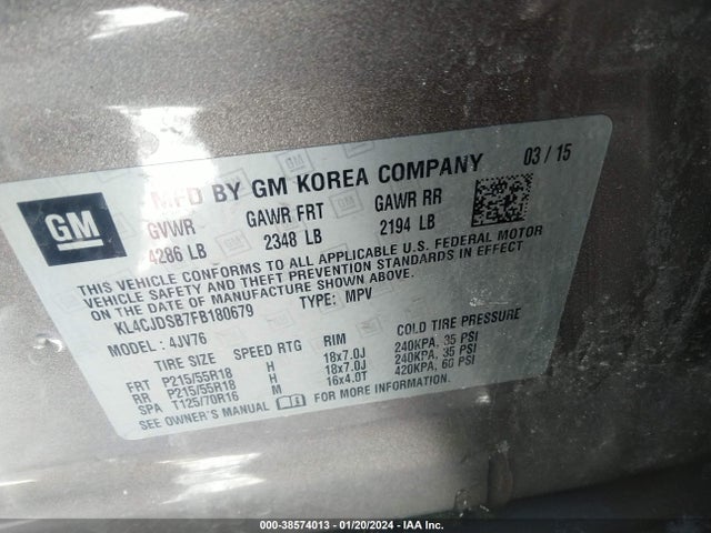 Buick Encore Premium 2015 KL4CJDSB7FB180679 Image 9