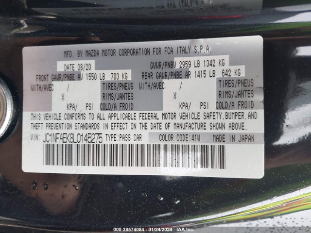 2020 FIAT 124 SPIDER JC1NFAEK8L0145275 Photo 8