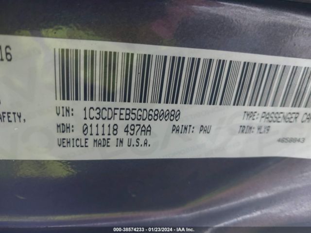 1C3CDFEB5GD680080 Dodge DART GT